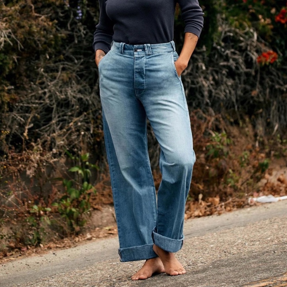 Imogene And Willie Jeans Kate Eames High Rise Trouser Selvedge Denim Size 24